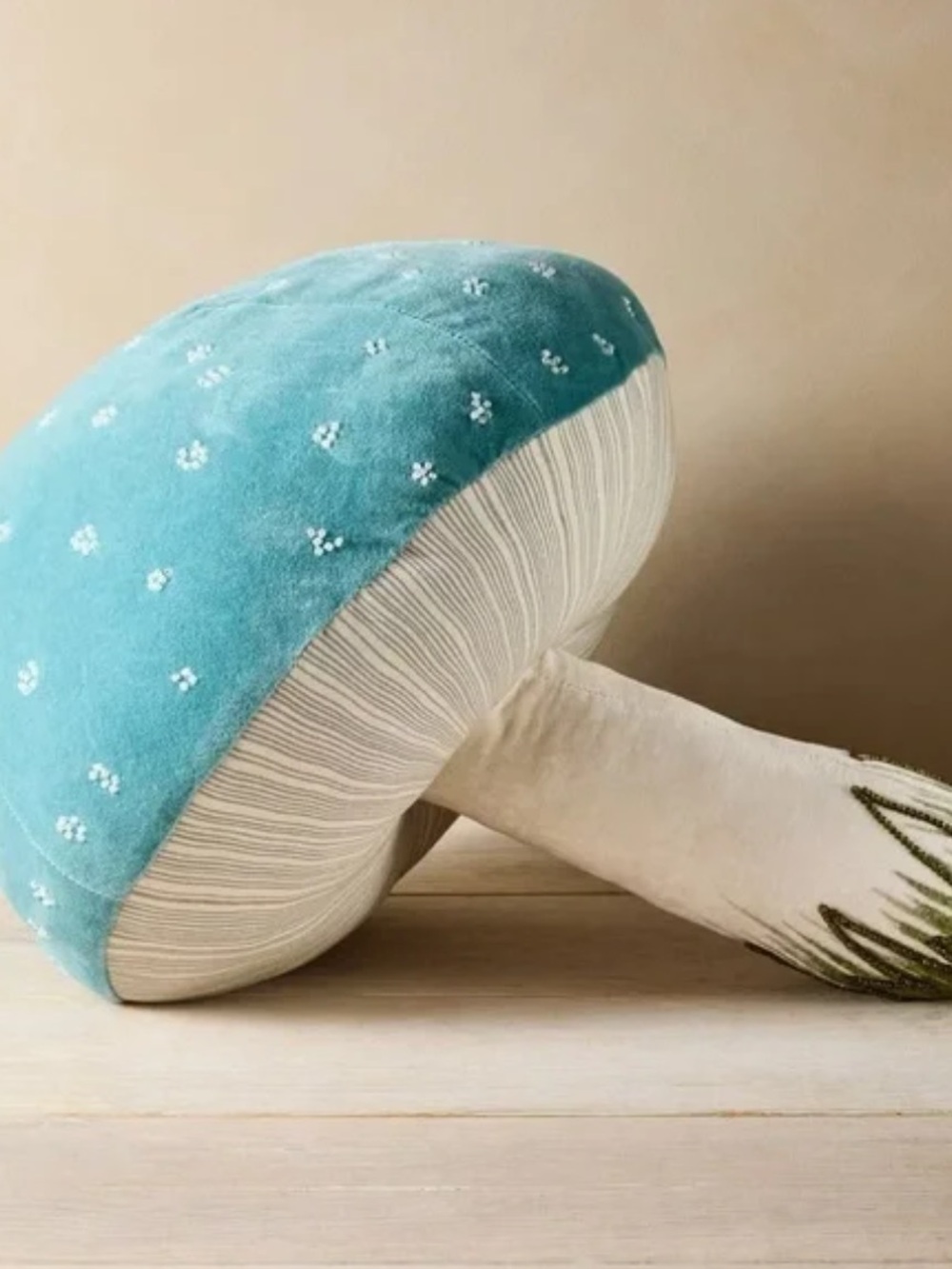 Fairy Whimsical  Limited Edition John Derian Target Beaded Mushroom Plush Pillow